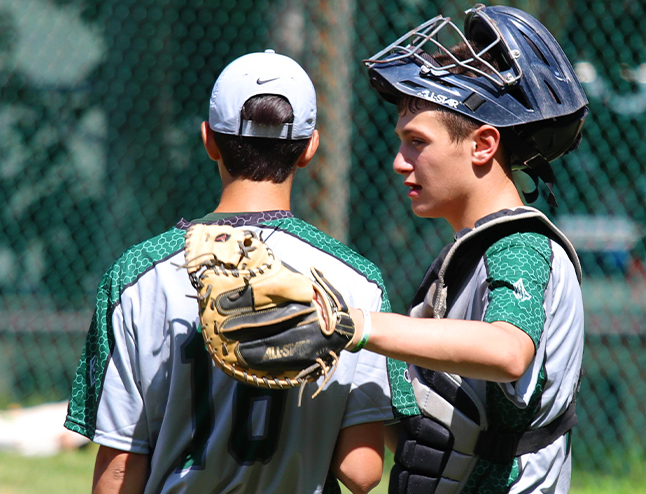 Senior camp baseball players at Brant Lake in New York