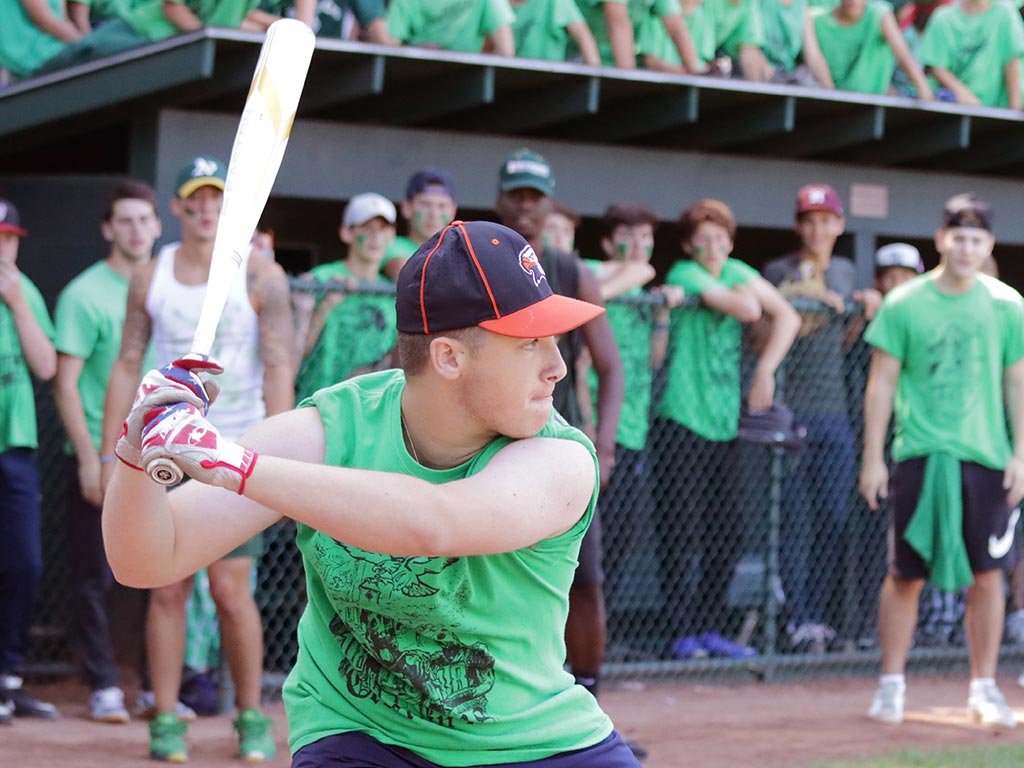 Softball at boys sports summer camp in New York