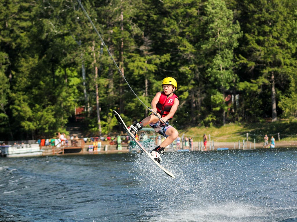 Wakeboarding at summer camp